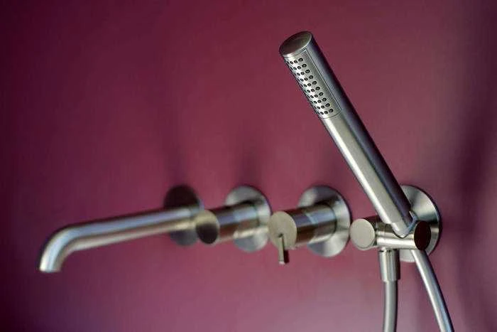 Deante potinkinis 4 dalių vonios maišytuvas Deante Silia BQS_F18P, Brushed steel