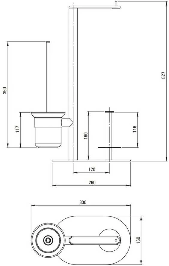 Deante Round stovas tualetiniam popieriui ADR_R732, Brushed auksinis