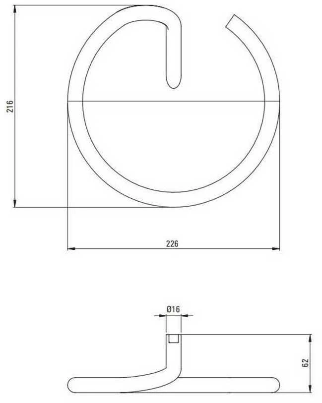 Deante Silia ring rankšluosčių kabykla ADI_F611, Brushed steel