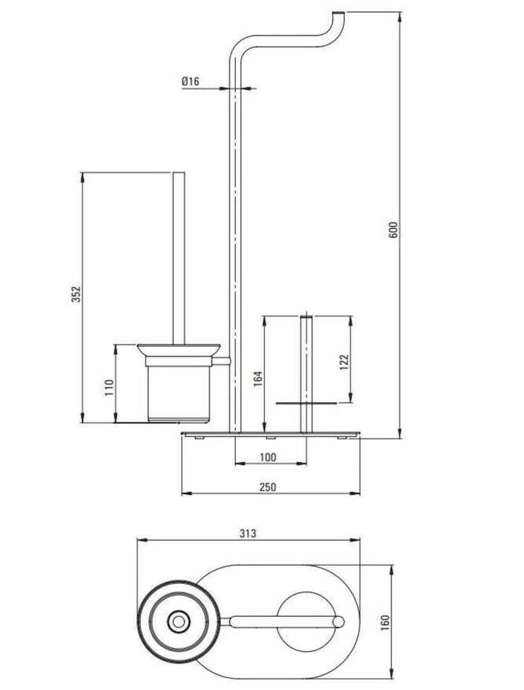 Deante Silia stovas tualetiniam popieriui ADI_F732, Brushed steel