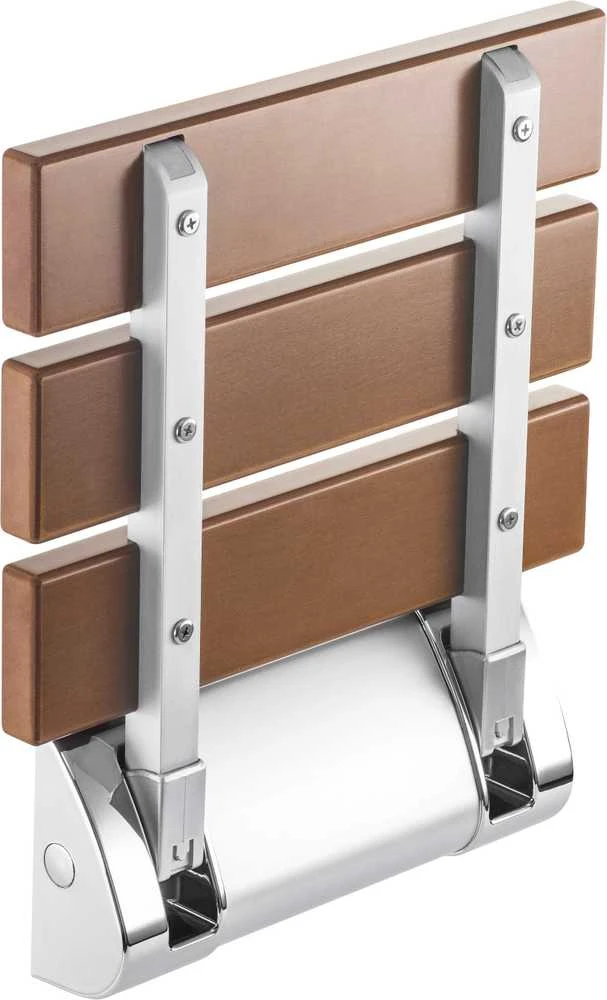 Deante Vital sieninė atlenkiama dušo sėdynė NIV_451P, Chrome/Brown