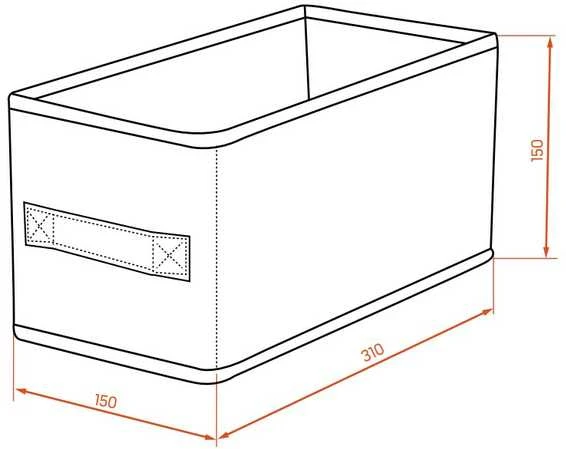 Dėžė daiktams Kuchinox MIAMI, 15x31x15 cm