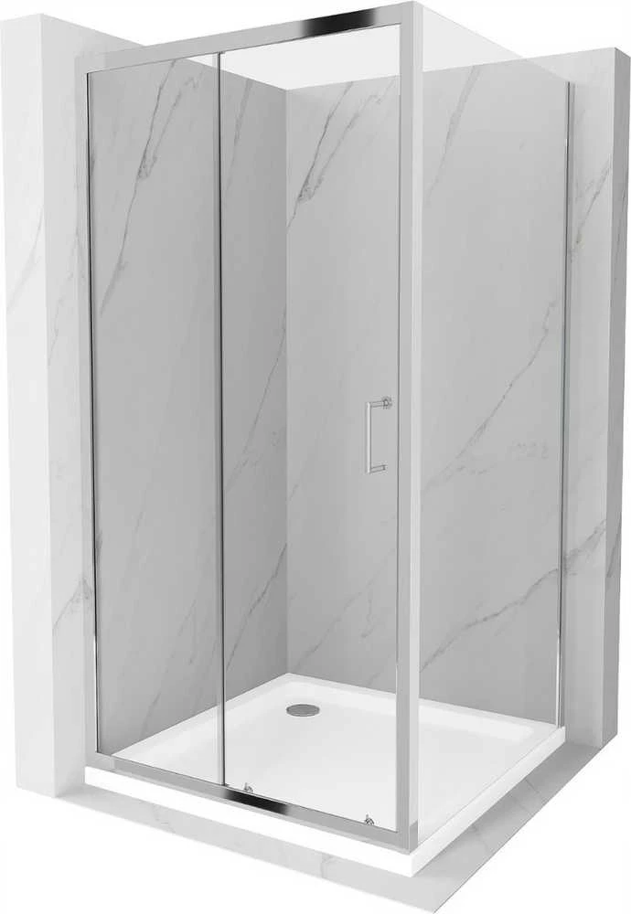 Dušo kabina Mexen Apia su padėklu ir sifonu, 110 x 100 cm, Chrome