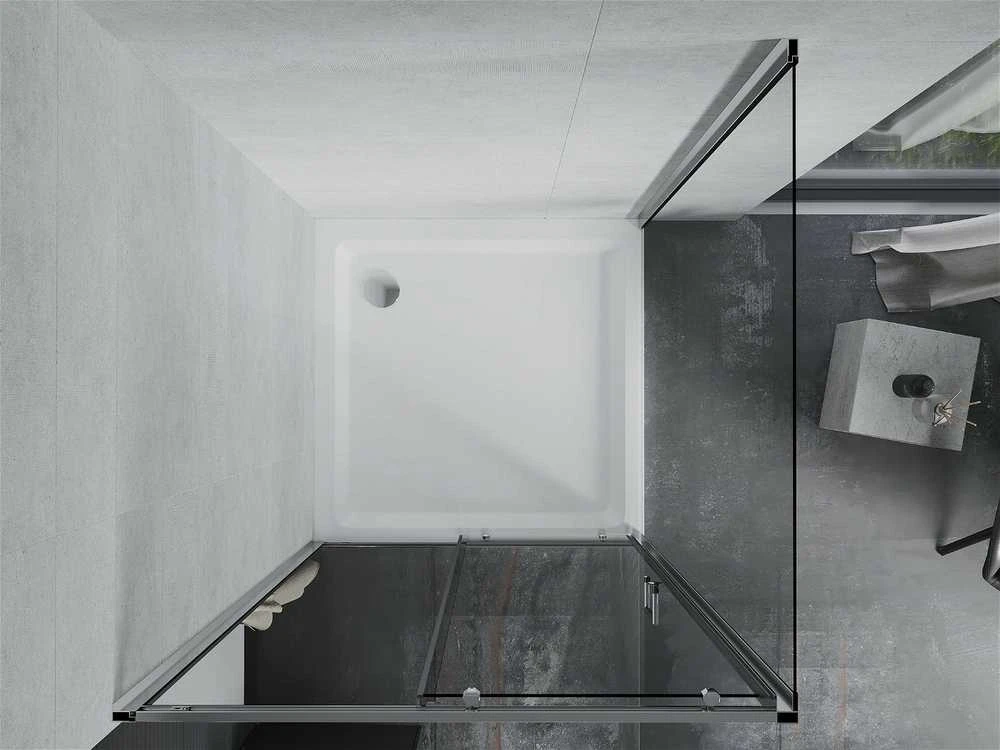 Dušo kabina Mexen Apia su padėklu ir sifonu, Chrome, 100 x 90 cm