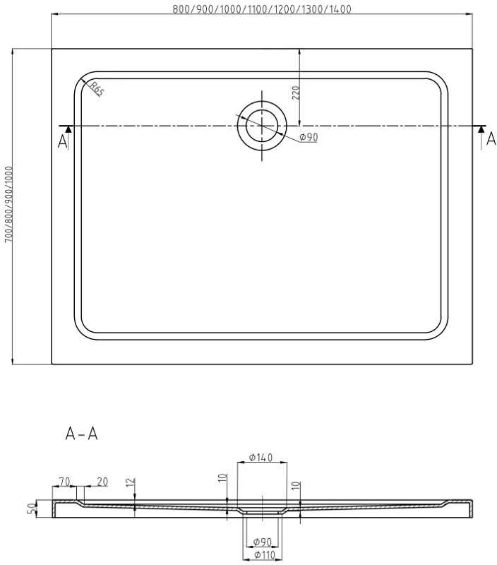 Dušo kabina Mexen Lima su padėklu ir sifonu, Chrome+Juodas/Chrome, 120 x 90 cm