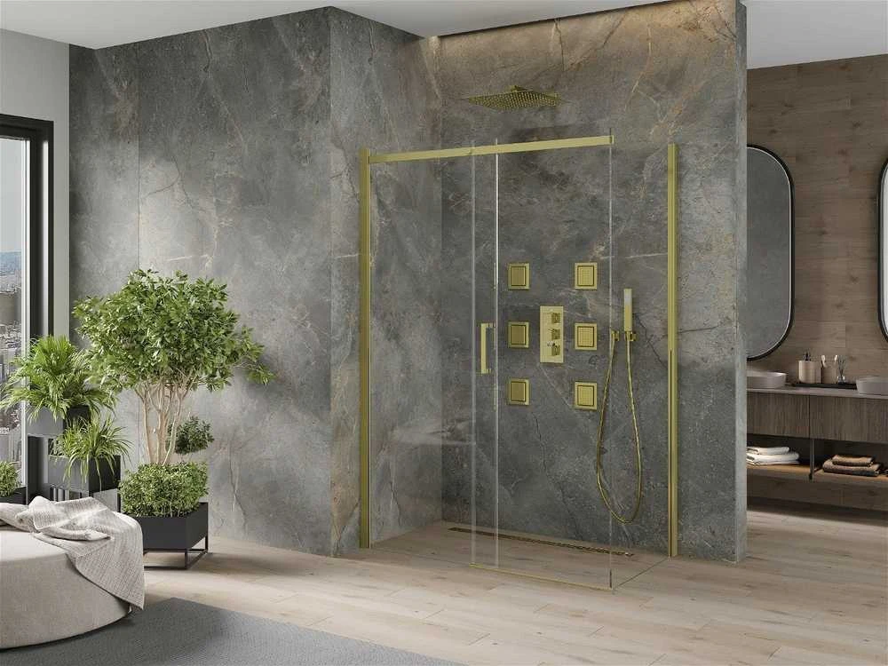 Dušo kabina Mexen Omega, Gold, 140 x 80 cm