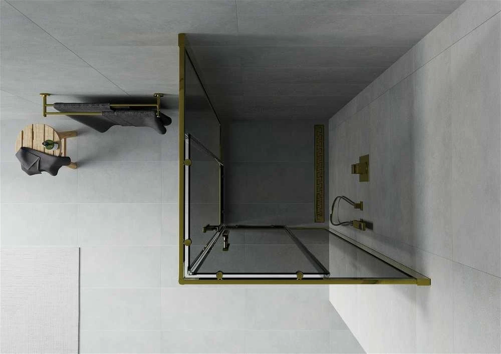 Dušo kabina Mexen Rio, matinė, Gold/Graphite, 70 x 70 cm