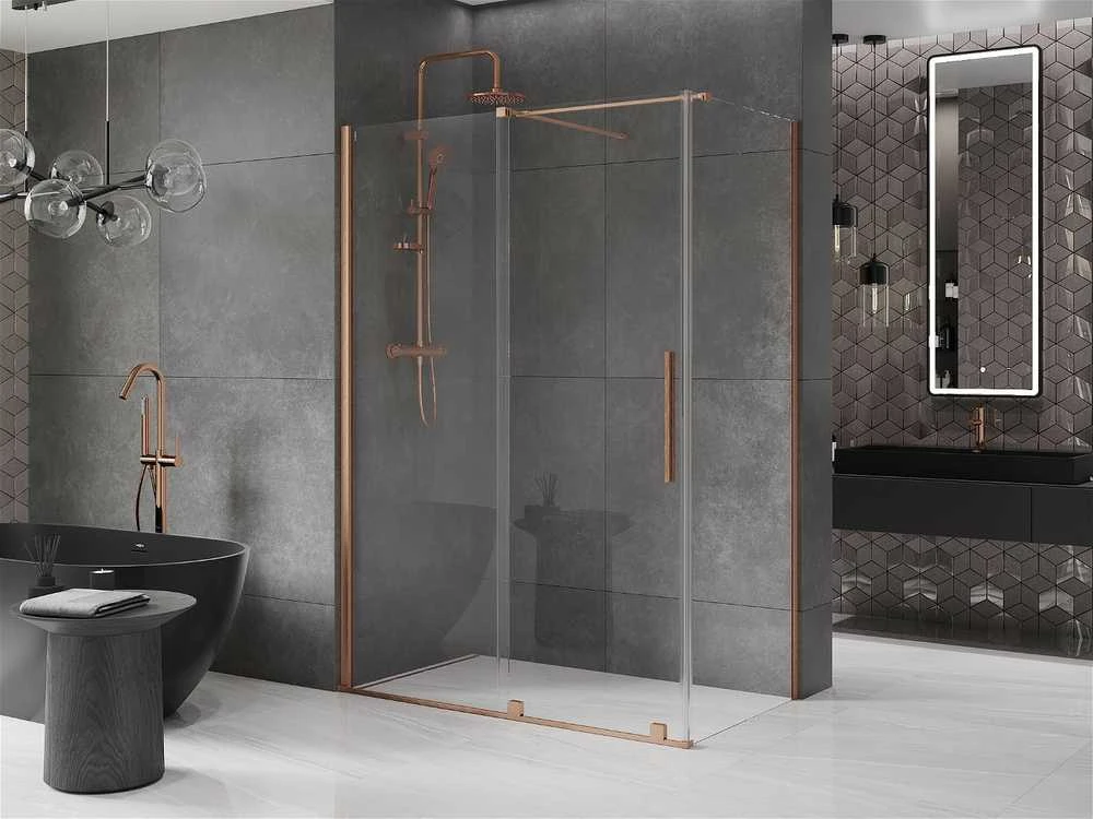 Dušo kabina Mexen Velar, Brushed copper, 140 x 90 cm