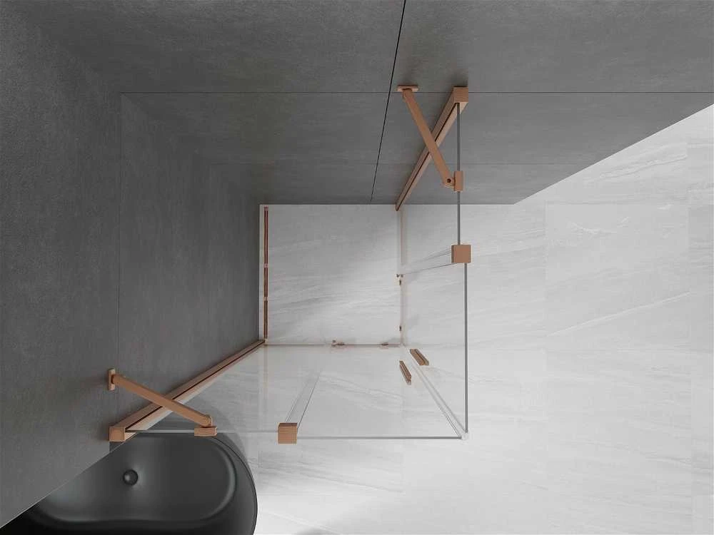 Dušo kabina Mexen Velar DUO, Brushed copper, 100 x 90 cm