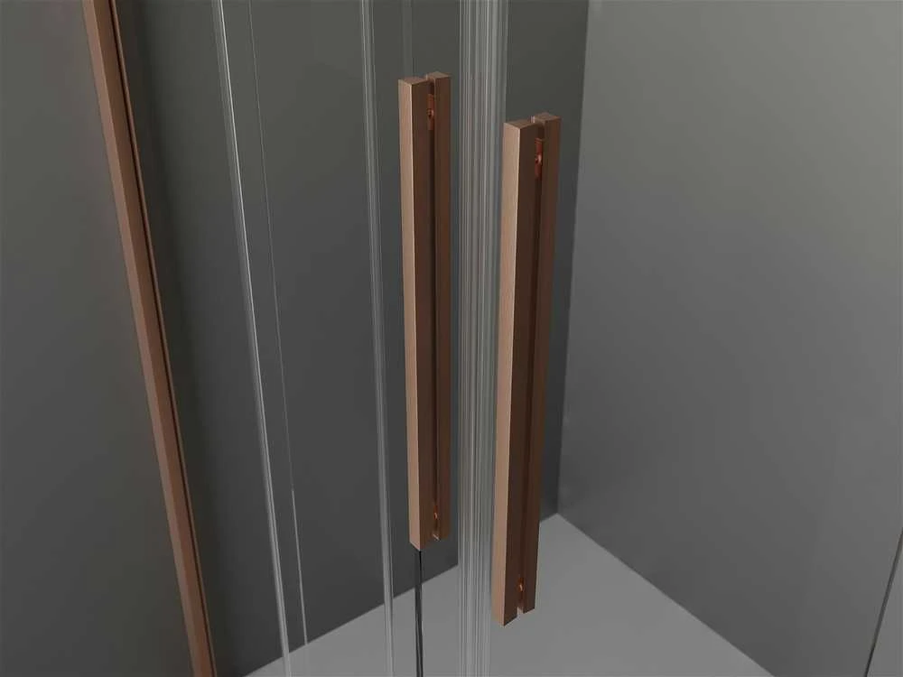 Dušo kabina Mexen Velar DUO, Brushed copper, 80 x 80 cm
