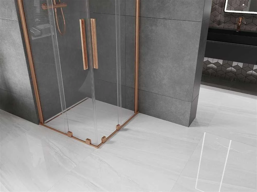 Dušo kabina Mexen Velar DUO, Brushed copper, 80 x 80 cm