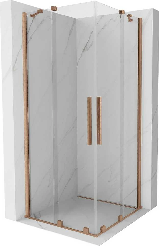 Dušo kabina Mexen Velar DUO, Brushed copper, 80 x 80 cm