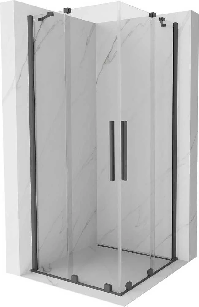 Dušo kabina Mexen Velar DUO, Brushed gun pilka, 90 x 90 cm