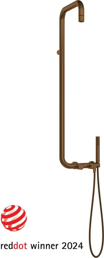 Dušo komplektas su maišytuvu Deante Silia NQS_C4XM, Brushed bronze