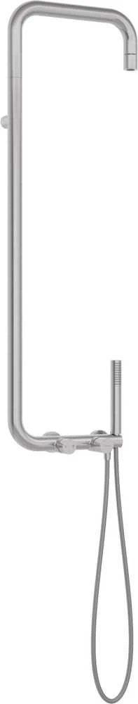 Dušo komplektas su maišytuvu Deante Silia Hexa NHS_F4XM, Brushed steel