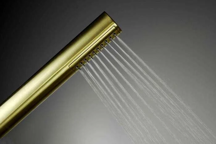 Dušo komplektas su maišytuvu Deante Silia NQS_R4XM, Brushed auksinis