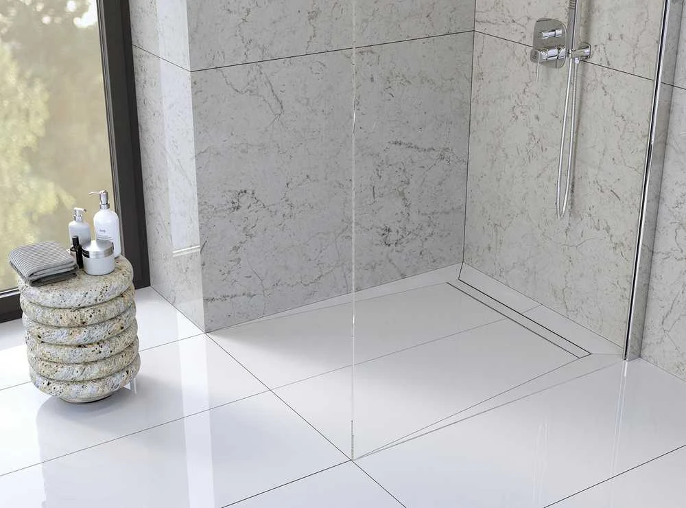 Dušo latakas Laveo Basso 2in1, 50 cm, Inox