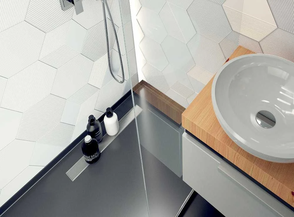 Dušo latakas Laveo Basso 2in1, 50 cm, Inox