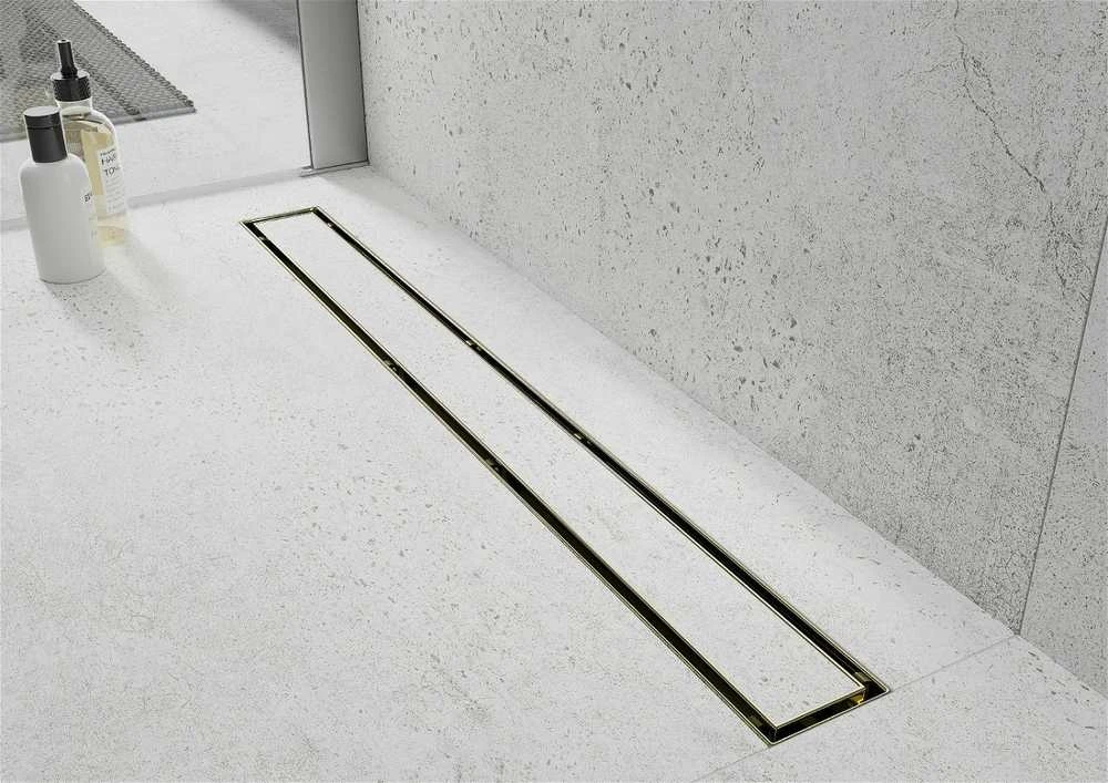 Dušo latakas Mexen 2 in 1, žemas sifonas PRO 360, Gold, 90 cm