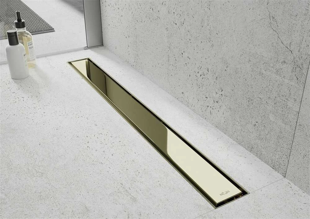 Dušo latakas Mexen 2 in 1, žemas sifonas PRO 360, Gold, 70 cm