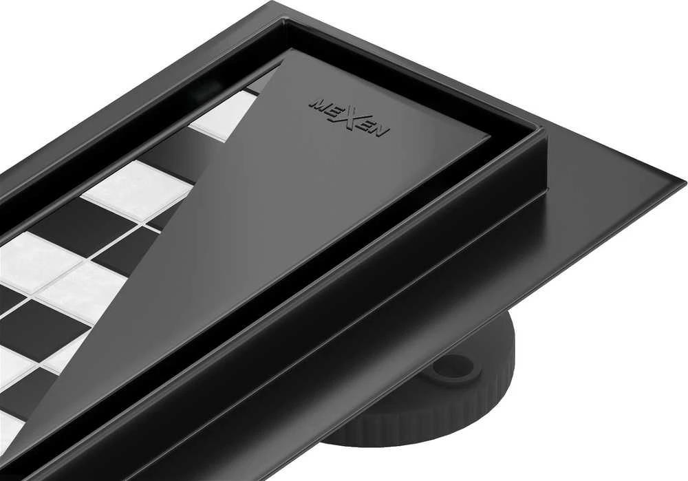 Dušo latakas Mexen 2 in 1, žemas sifonas PRO 360, Juodas, 90 cm