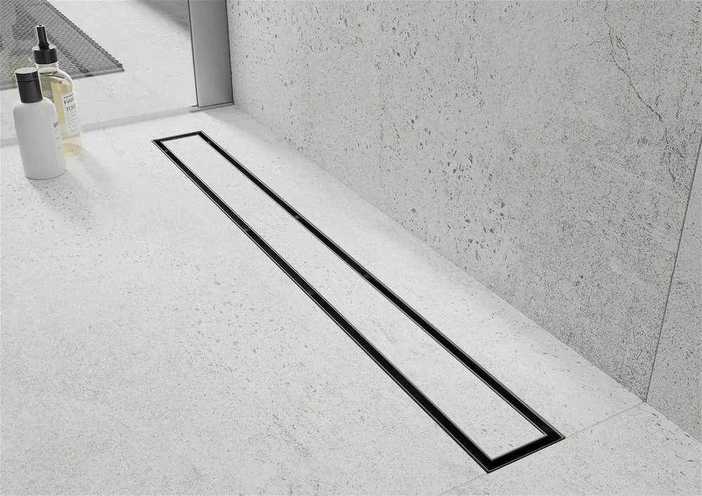 Dušo latakas Mexen Flat 2 in 1, Juodas, 140 cm