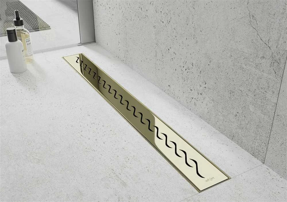 Dušo latakas Mexen Flat 360 Classic, Gold, 100 cm