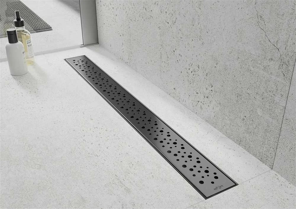 Dušo latakas Mexen Flat 360 Dots, Juodas, 50 cm