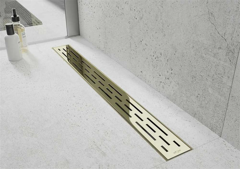 Dušo latakas Mexen Flat 360 Lines, Gold, 90 cm