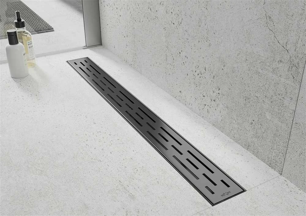 Dušo latakas Mexen Flat 360 Lines, Juodas, 80 cm