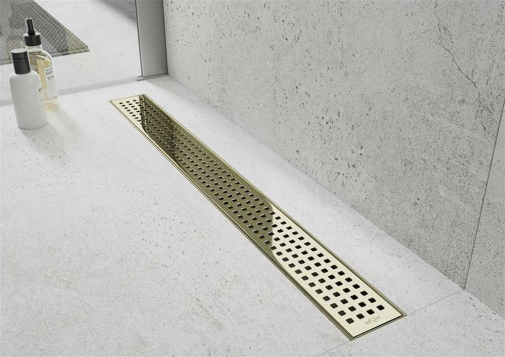 Dušo latakas Mexen Flat 360 Square, Gold, 80 cm