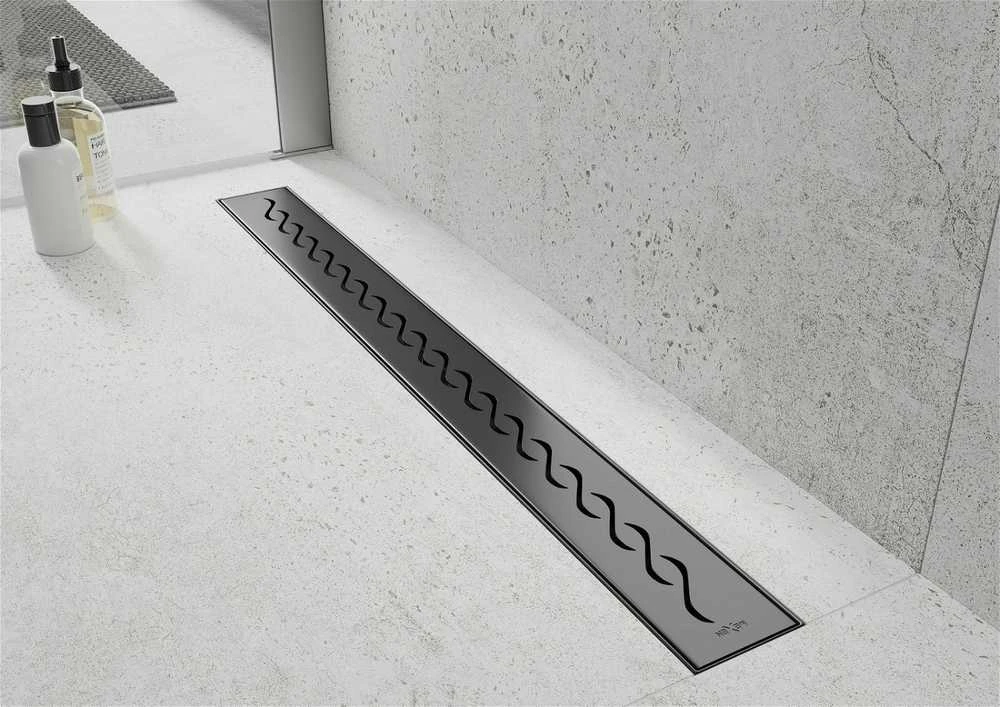 Dušo latakas Mexen Flat Classic, Juodas, 100 cm