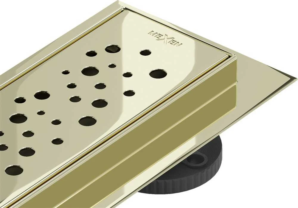 Dušo latakas Mexen Flat Dots, Gold, 60 cm