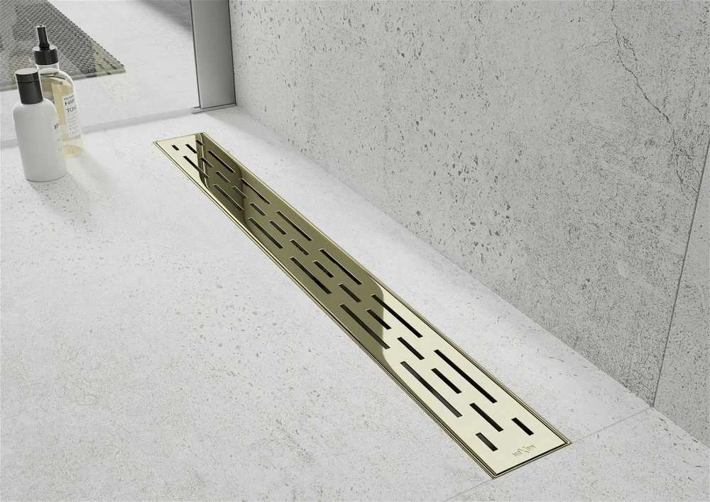 Dušo latakas Mexen Flat Lines, Gold, 90 cm