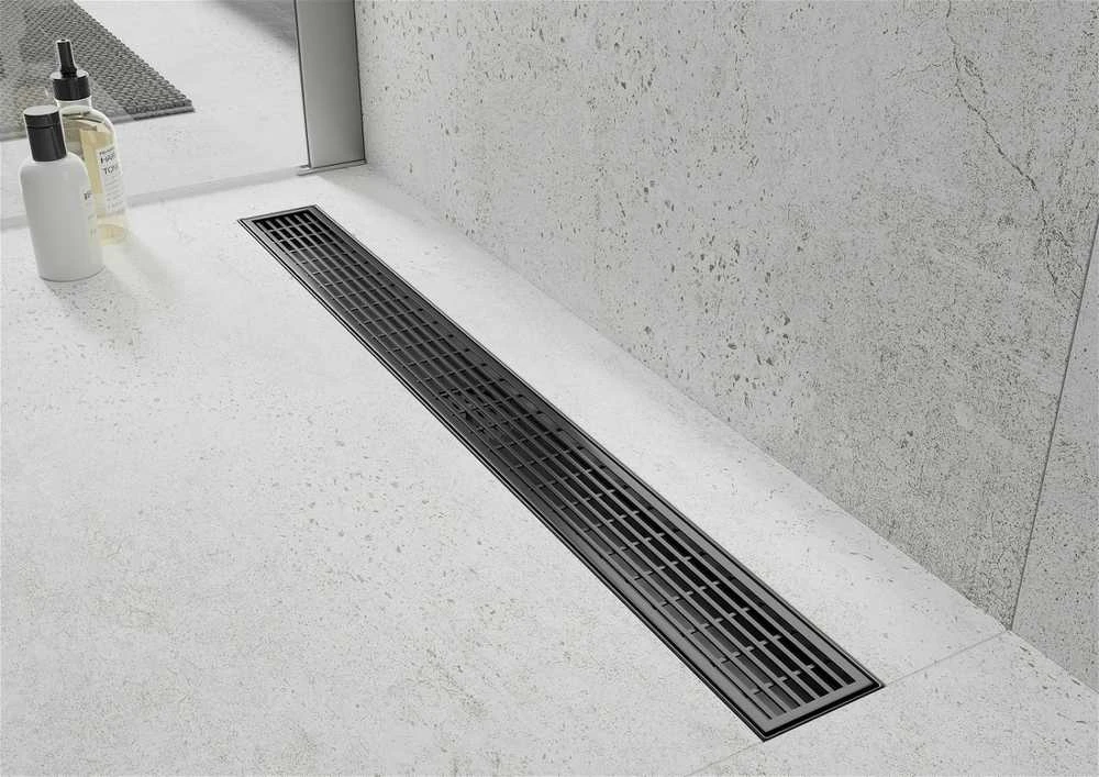 Dušo latakas Mexen Flat M33, Juodas, 100 cm
