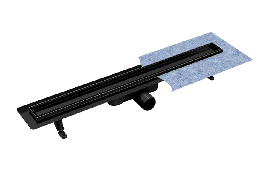 Dušo latakas Virgo Nero Duo, Juodas matt, 80 cm