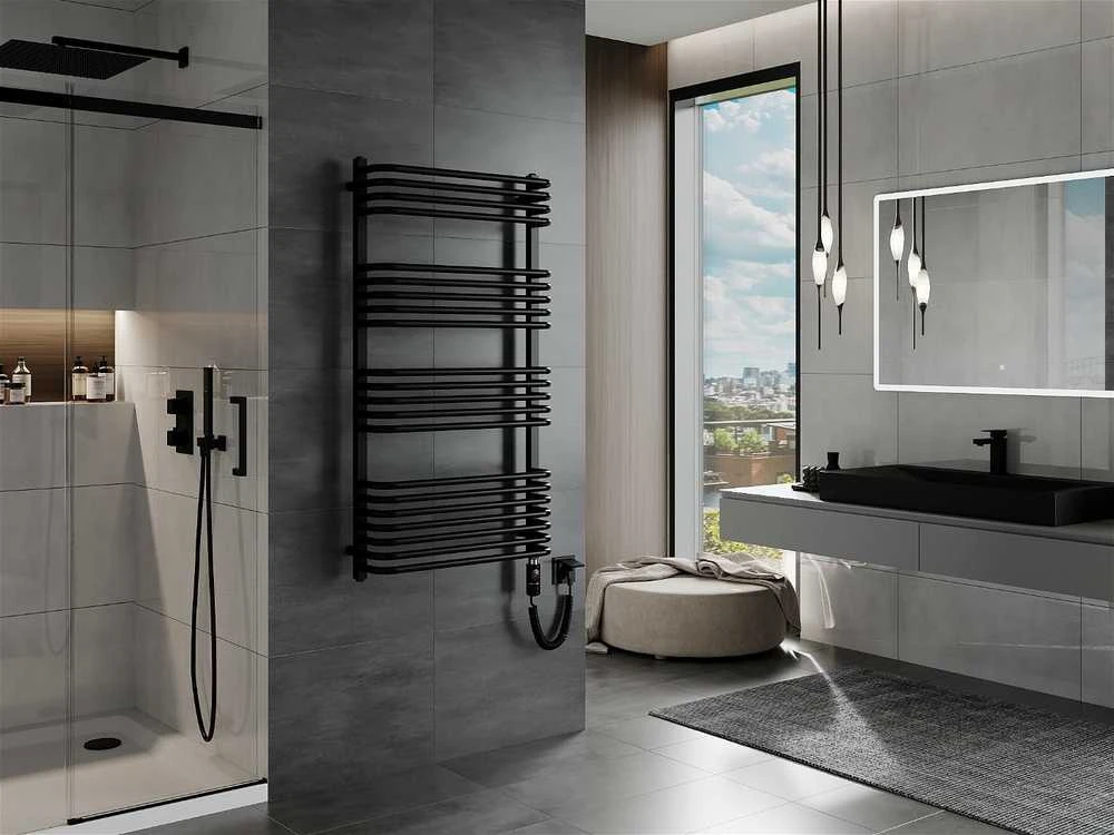 Elektrinis rankšluosčių džiovintuvas Mexen Apollo, 1210 x 650 mm, 900 W, juodas