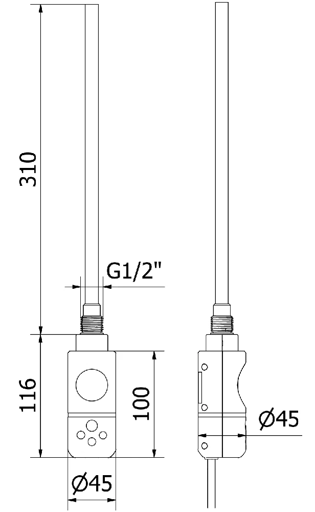 Elektrinis rankšluosčių džiovintuvas Mexen Ares, 1200 x 400 mm, 300 W, aukso