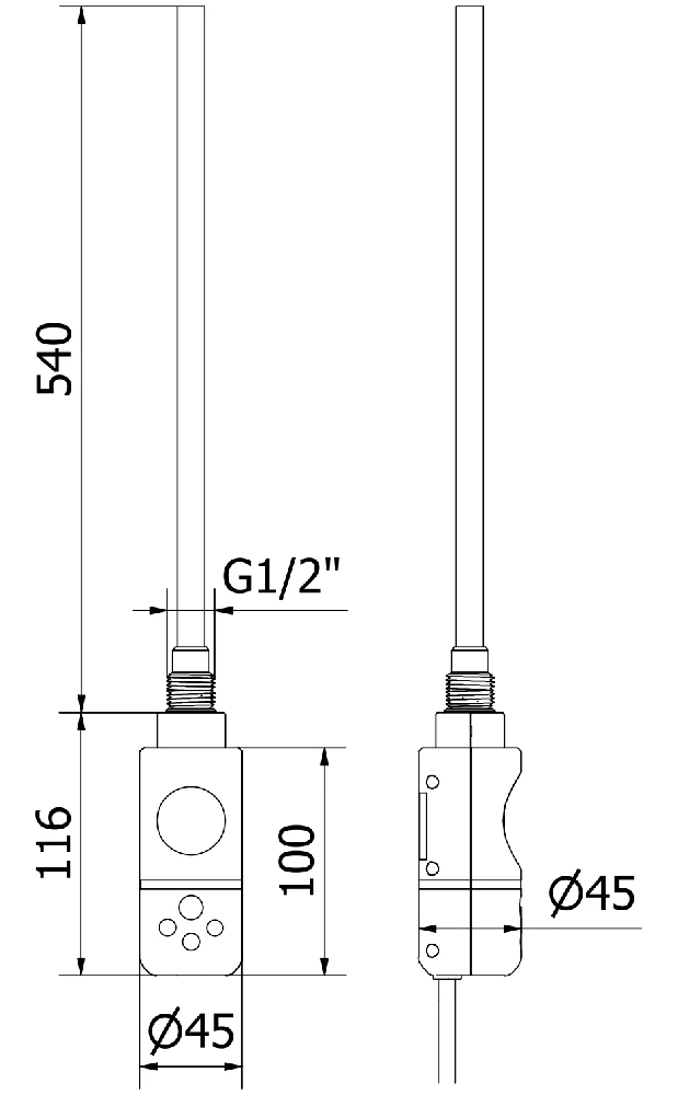 Elektrinis rankšluosčių džiovintuvas Mexen Ares, 900 x 600 mm, 600 W, juodas