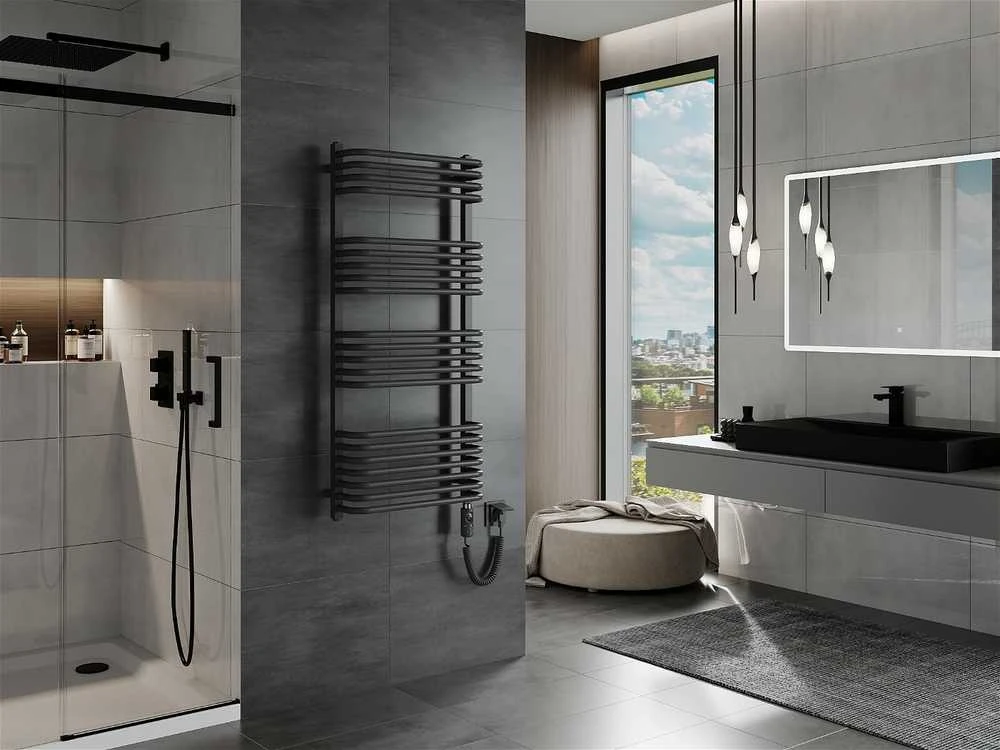 Elektrinis rankšluosčių džiovintuvas Mexen Apollo, 1210 x 550 mm, 600 W, antracitas