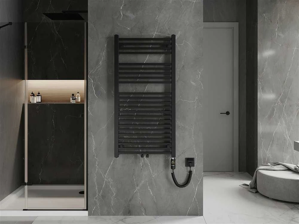 Elektrinis rankšluosčių džiovintuvas Mexen Pluton, 1200 x 600 mm, 900 W, juodas
