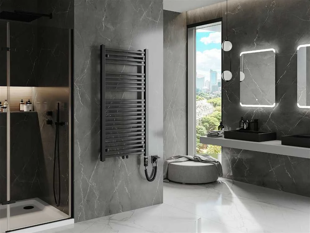 Elektrinis rankšluosčių džiovintuvas Mexen Pluton, 1200 x 600 mm, 900 W, juodas