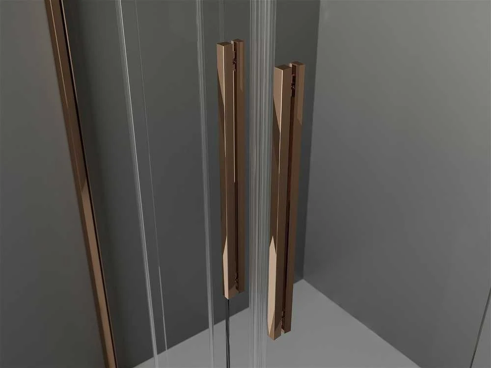 Stumdomos dušo durys Mexen Velar DUO, Rose auksinis, 150 cm