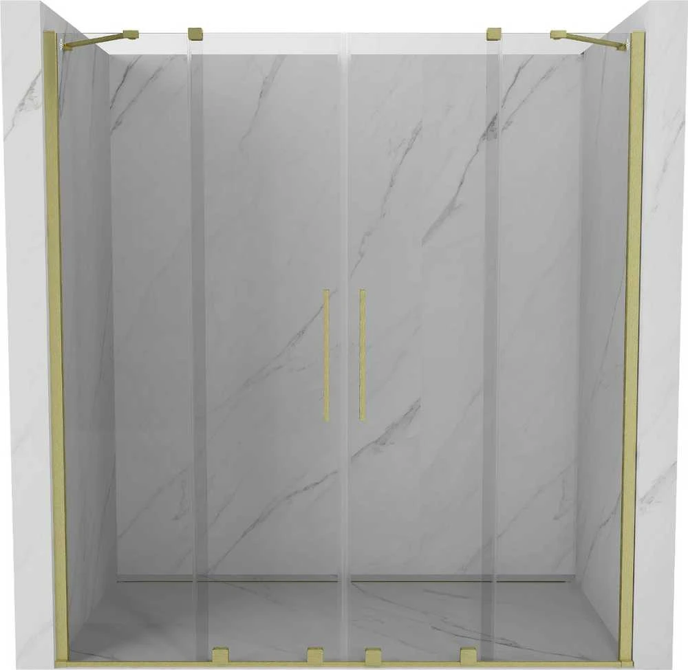 Stumdomos dušo durys Mexen Velar DUO, Brushed auksinis, 180 cm
