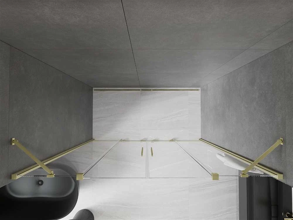 Stumdomos dušo durys Mexen Velar DUO, Brushed auksinis, 200 cm