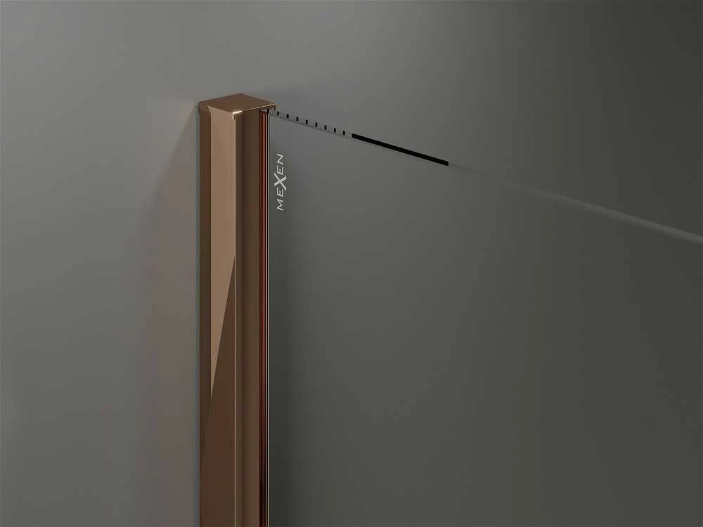 Stumdomos dušo durys Mexen Velar, Rose auksinis, 120 cm