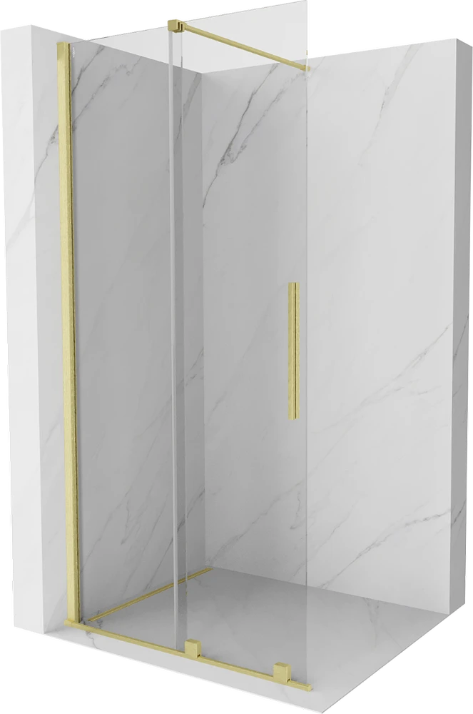 Walk-in dušo sienelė Mexen Velar, Brushed auksinis, 85 x 200 cm