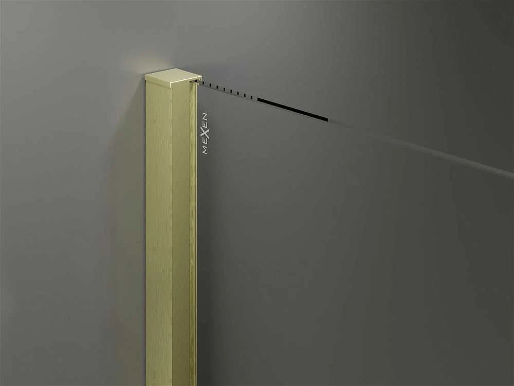 Walk-in dušo sienelė Mexen Velar, Brushed auksinis, 110 x 200 cm