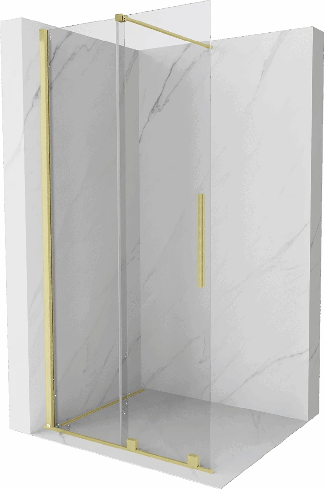 Walk-in dušo sienelė Mexen Velar, Brushed auksinis, 110 x 200 cm