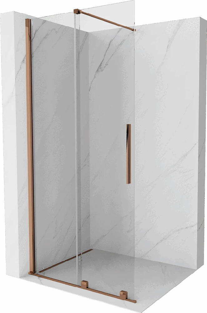 Walk-in dušo sienelė Mexen Velar, Rose auksinis, 110 x 200 cm